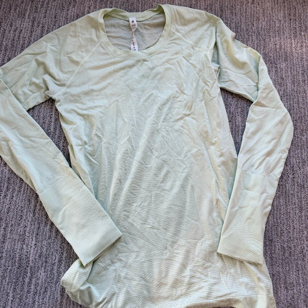 Lululemon Swiftly Tech Long-Sleeve Shirt 2.0 (Mint Green, Size 8)